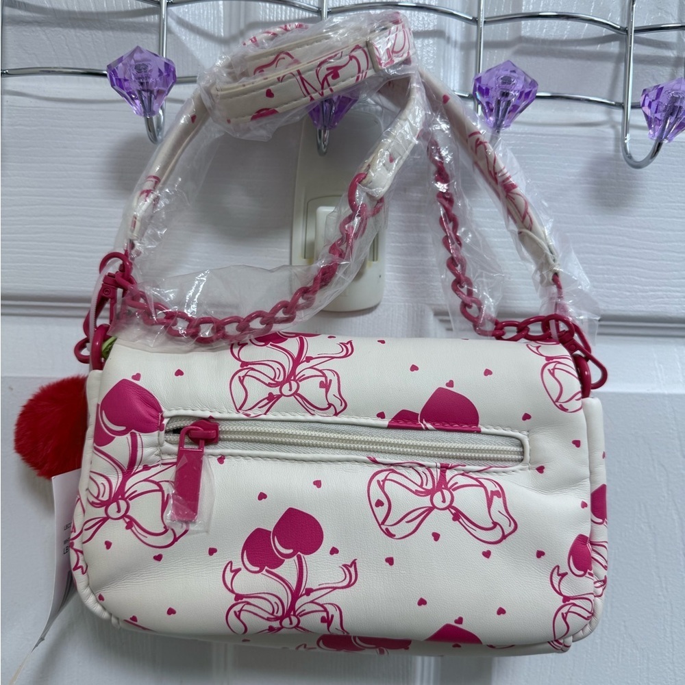 NWT Luv Betsey by Betsey Johnson Coral Cherry Flap Shoulder Bag - Picture 5 of 7